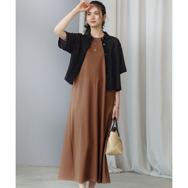 【SLOW/一部店舗限定】ファンクショナル ノースリーブ ワンピース （アースブラウン）