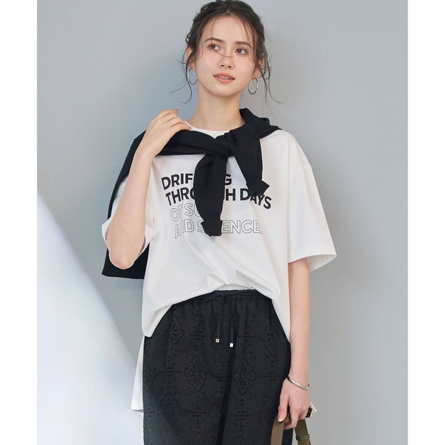 【SLOW/一部店舗限定】ヴィンテージライクジャージー Tシャツ （オフホワイト×ブラック）