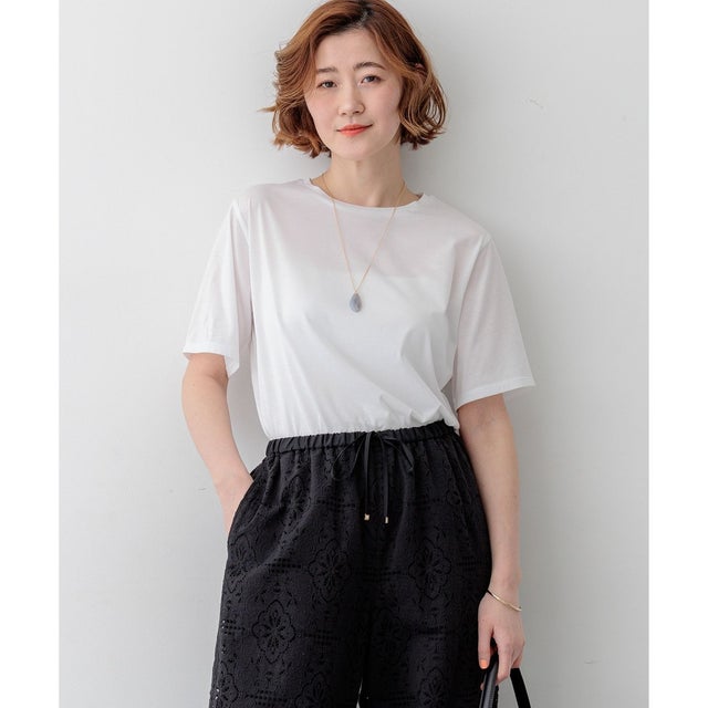 【見上愛さん着用/CanCam掲載】シアーコンフォート クルーネック Tシャツ （ホワイト系）