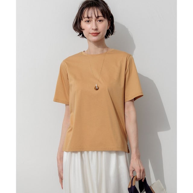 【見上愛さん着用/CanCam掲載】シアーコンフォート クルーネック Tシャツ （キャメル系）