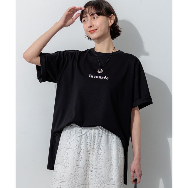 la maree オーバーサイズ ロゴ Tシャツ （ブラック系）