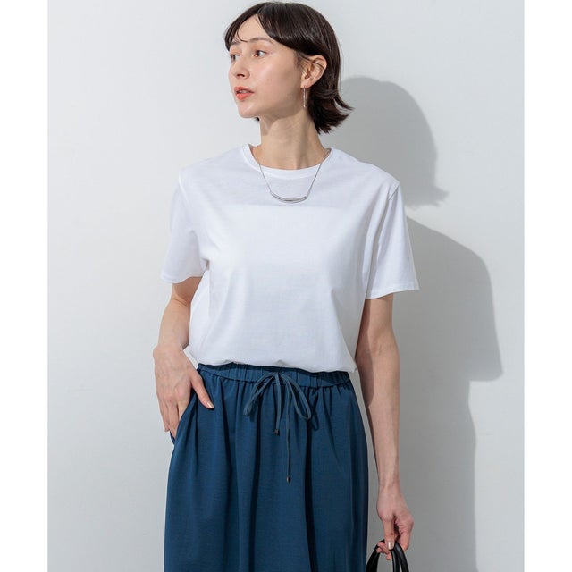 【WEB＆一部店舗限定カラーあり/Oggi掲載】ハイエンド クルーネック Tシャツ （ホワイト系）