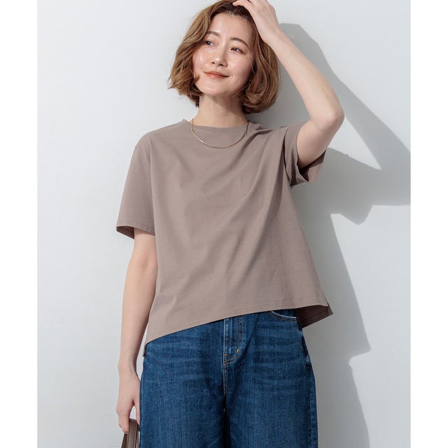 【WEB＆一部店舗限定カラーあり/Oggi掲載】ハイエンド クルーネック Tシャツ （モカ系）