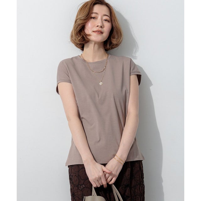 ハイエンド フレンチスリーブ Tシャツ （モカ系）