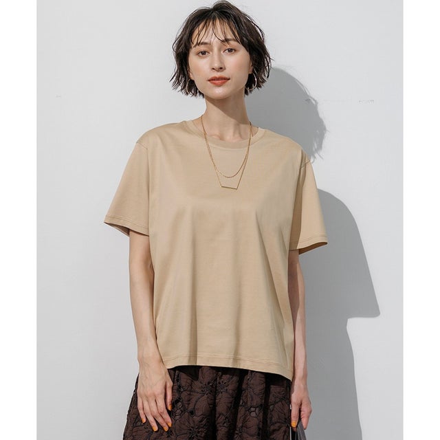 シルキータッチ ベーシック Tシャツ （ベージュ系）