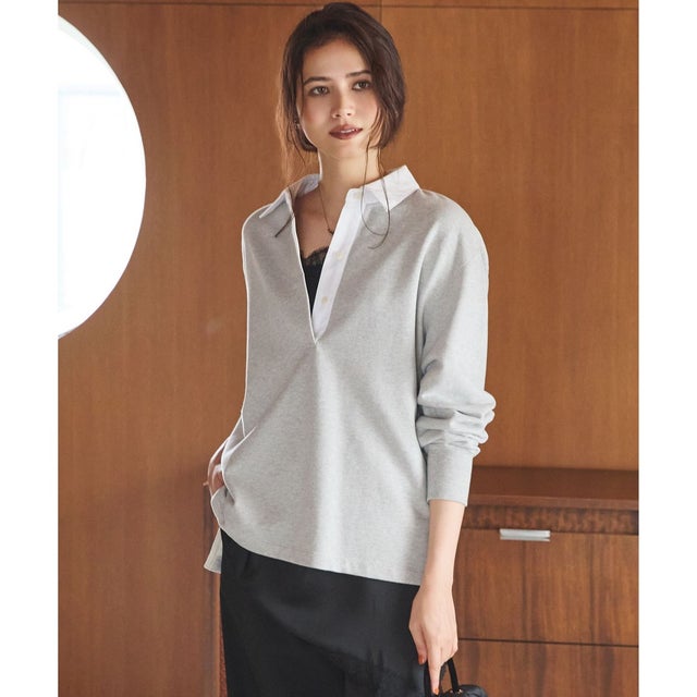 【SLOW/一部店舗限定】ヴィンテージライクテリー ラガーシャツ （トップグレー系）