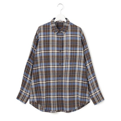 【SLOW/一部店舗限定】コットンチェック シャツ （グレーチェック系）｜詳細画像