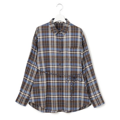 【SLOW/一部店舗限定】コットンチェック シャツ （ ダークブラウンチェック系）｜詳細画像