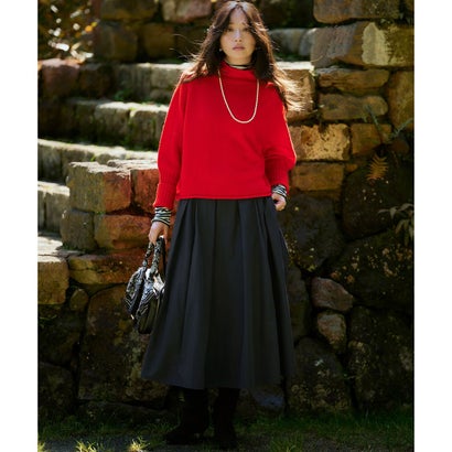 【一部予約/WEB&一部店舗限定カラーあり】カシミヤブレンド ロールネック ニット （レッド系）｜詳細画像