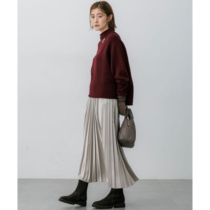 【一部予約/WEB&一部店舗限定カラーあり】カシミヤブレンド ロールネック ニット （ボルドー系）｜詳細画像