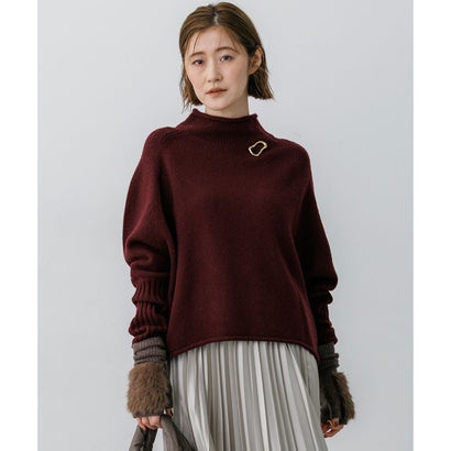 【一部予約/WEB&一部店舗限定カラーあり】カシミヤブレンド ロールネック ニット （ボルドー系）｜詳細画像