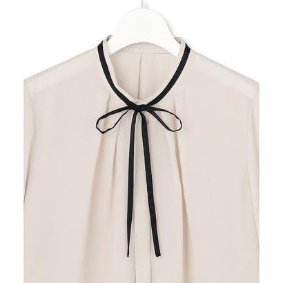 マットサテン リボン ブラウス （ベージュ系）｜詳細画像