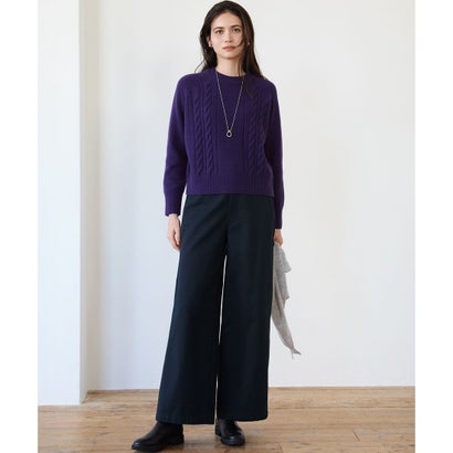 23区 S 【SLOW/一部店舗限定】ソフトピーチツイル ワイドパンツ （ネイビー系）｜詳細画像