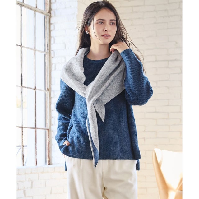 【SLOW/一部店舗限定】メランジニット プルオーバー （ダルブルー系）