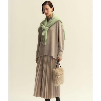 エコレザー プリーツスカート （グレー系）｜詳細画像