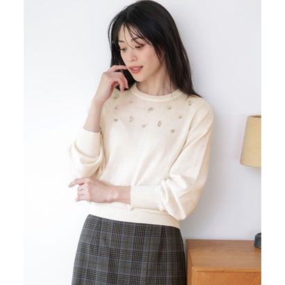 ANY SIS L ジュエルカシミヤミックスニット プルオーバー （アメジスト（ラベンダー））｜詳細画像
