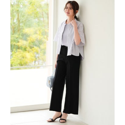 エアリーストレッチ ワイドパンツ （シャンブレーグレー）｜詳細画像