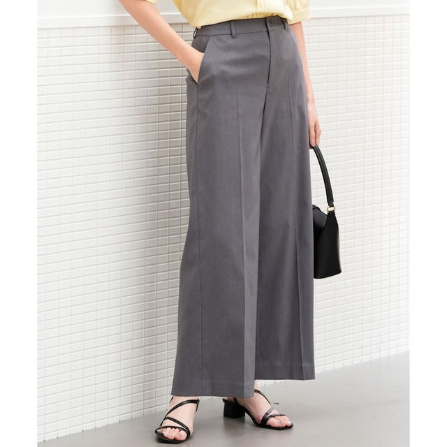 エアリーストレッチ ワイドパンツ （シャンブレーグレー）