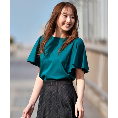 ANY SIS S 【シルクタッチさら魅せTシャツ】袖フレア プルオーバー （ダークグリーン）｜詳細画像