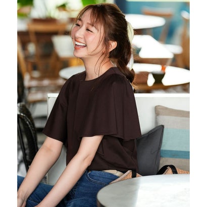 ANY SIS S 【シルクタッチさら魅せTシャツ】袖フレア プルオーバー （ダークグリーン）｜詳細画像