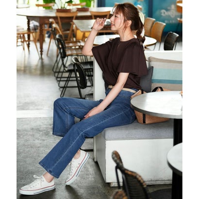 ANY SIS S 【シルクタッチさら魅せTシャツ】袖フレア プルオーバー （ダークグリーン）｜詳細画像