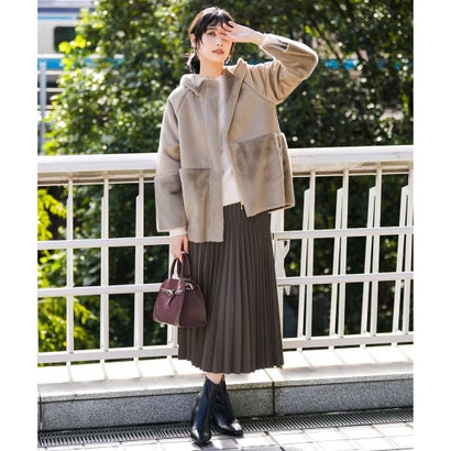 ANY SIS S Luxuryフェイクムートン コート （モカ）｜詳細画像