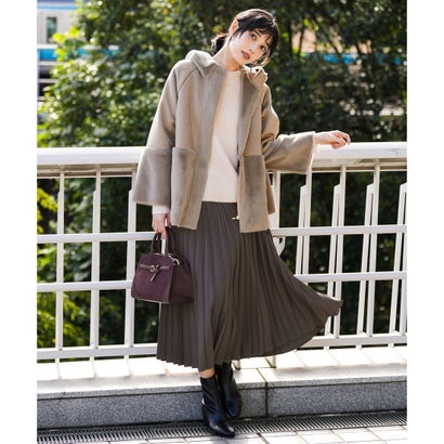 ANY SIS S Luxuryフェイクムートン コート （モカ）｜詳細画像