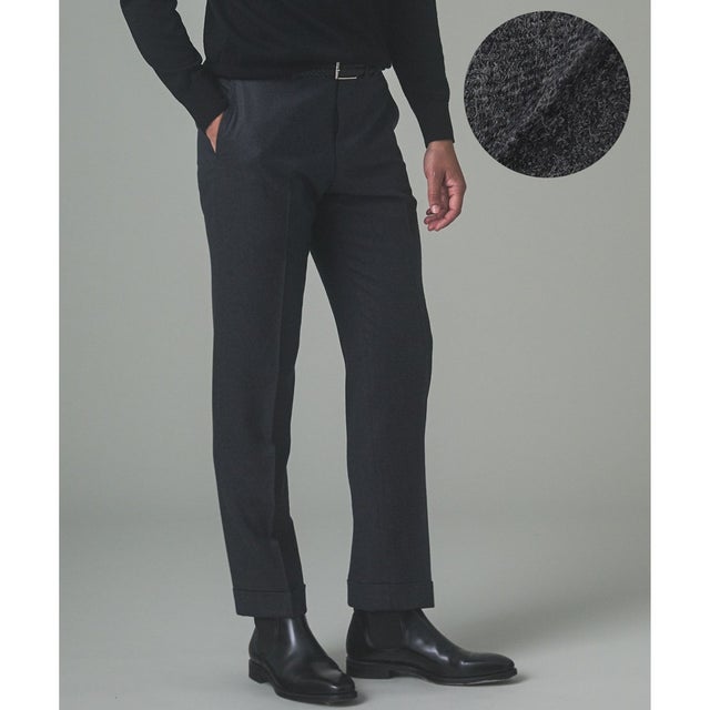 【保温性/ストレッチ/シワになりにくい】サキソニーストレッチパンツ（ノータック） （グレー系）
