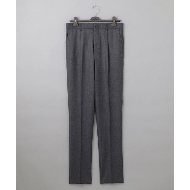 【保温性/ストレッチ/シワになりにくい】サキソニーストレッチパンツ（1タック） （ライトグレー系）