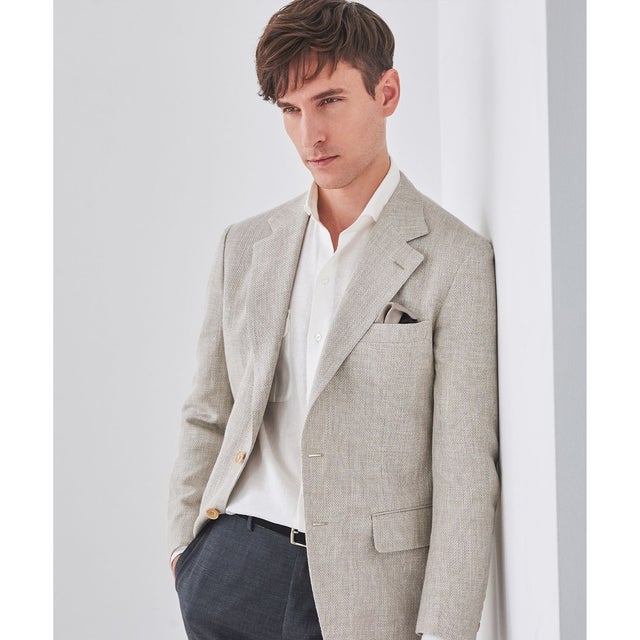 【DORMEUIL】ドーメル HEXAGON リネン ジャケット_ベージュ （ベージュ系8）