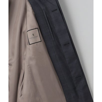 【Zegna/ゼニア】TROFEOラミネートロング ステンカラーコート （ネイビー系）｜詳細画像