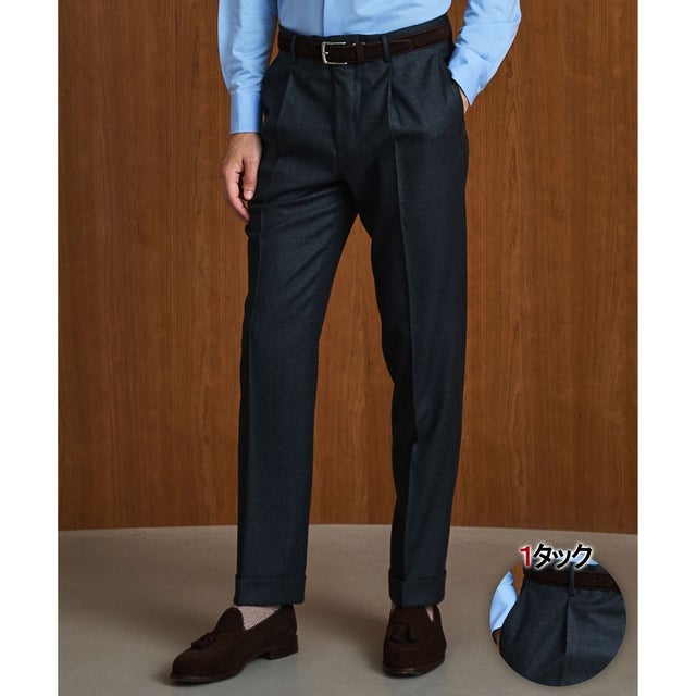 【保温性/ストレッチ/シワになりにくい】サキソニーストレッチパンツ_1タック(25年モデル） （グレー系）