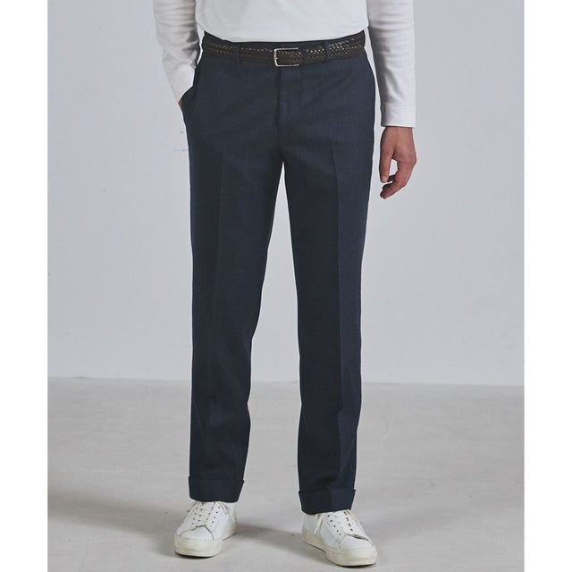 【保温性/ストレッチ/シワになりにくい】サキソニーストレッチパンツ_ノータック(25年モデル） （ネイビー系）