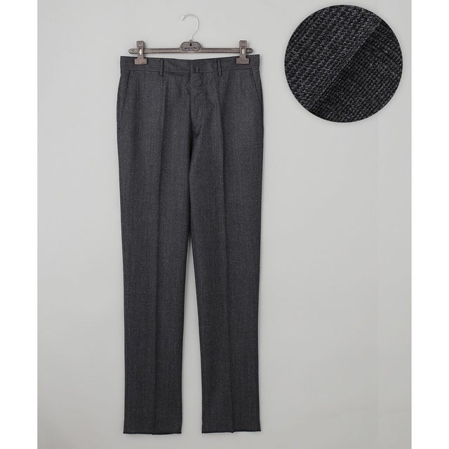 【保温性/ストレッチ/シワになりにくい】サキソニーストレッチパンツ_ノータック(25/26年モデル） （グレー×グレンチェック/26年新色）