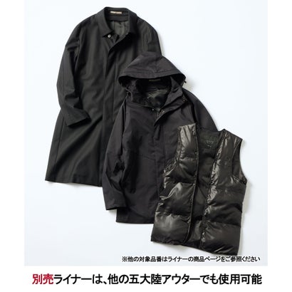 WEB限定【仕事で着られる】ストレッチツイル フーデッドブルゾン （ネイビー系）｜詳細画像