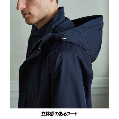 WEB限定【仕事で着られる】ストレッチツイル フーデッドブルゾン （ネイビー系）｜詳細画像