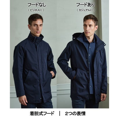 WEB限定【仕事で着られる】ストレッチツイル フーデッドブルゾン （ブラック系）｜詳細画像