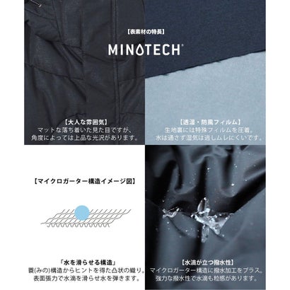 キングサイズ追加【WEB&一部店舗別注】MINOTECH/ミノテック ドレス ダウンコート_ロング （ネイビー系）｜詳細画像