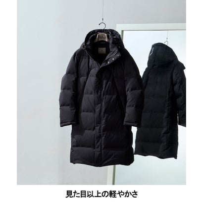 あのダウンにロング丈登場【WEB限定/仕事で着られる】ドレス ロングダウンコート_ストレッチツイル （ブラック系）｜詳細画像