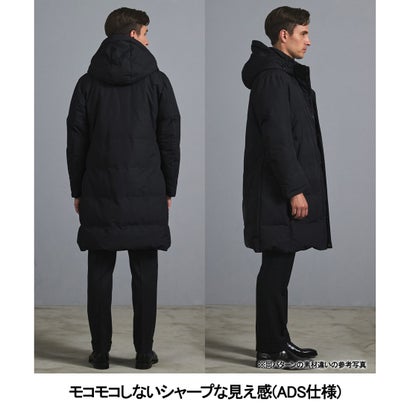 あのダウンにロング丈登場【WEB限定/仕事で着られる】ドレス ロングダウンコート_ストレッチツイル （ブラック系）｜詳細画像