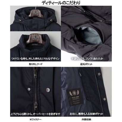 あのダウンにロング丈登場【WEB限定/仕事で着られる】ドレス ロングダウンコート_ストレッチツイル （ネイビー系）｜詳細画像