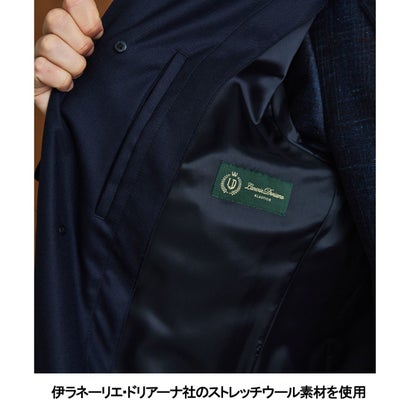 GOTAIRIKU タフなウール/WEB限定【防水/防風/透湿】スマートメリノ SUPER110'sウール ラミネート ロングステンコート （ネイビー系）｜詳細画像
