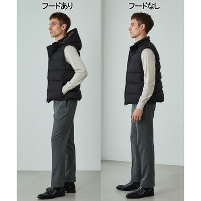 GOTAIRIKU 【撥水/シワになりにくい/防風】シールドタフタ ダウンベスト （ブラック系）｜詳細画像