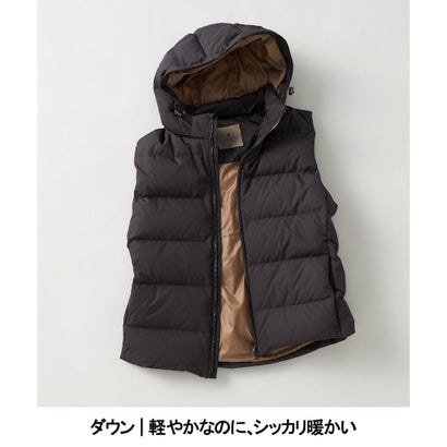 GOTAIRIKU 【撥水/シワになりにくい/防風】シールドタフタ ダウンベスト （ネイビー系）｜詳細画像