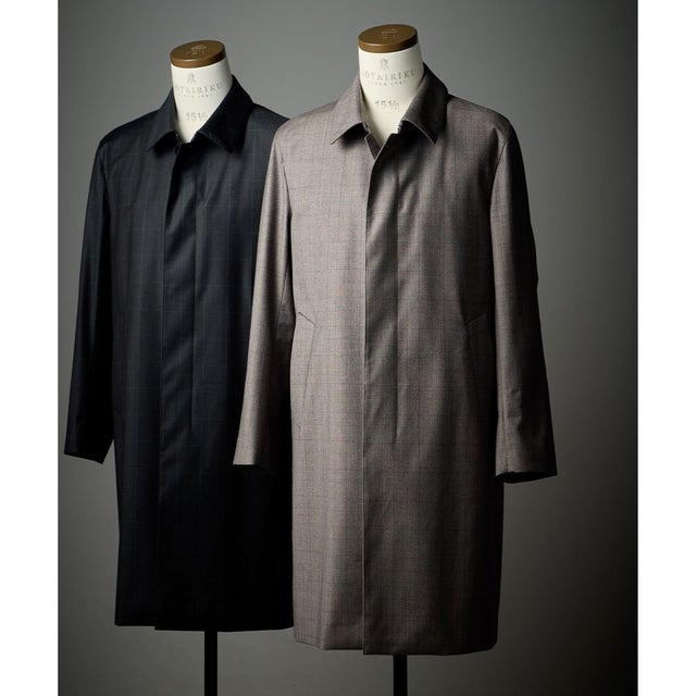【Loro Piana Fabric】ロロピアーナ365 ラミネートロングステンカラーコート （ベージュ系4）