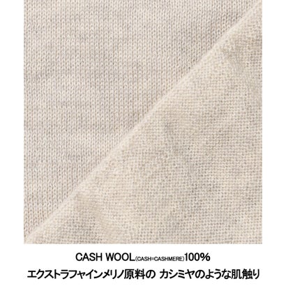 【洗える/チクチクしにくい/ピリングしにくい】イタリア糸 ハイゲージ カバーネックニット_WOOL100％ （ベージュ系）｜詳細画像
