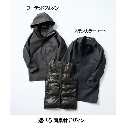 読めない気候に【防水/シワになりにくい】メランジジオメトリック フーデッドブルゾン_無地 （グレー系）｜詳細画像