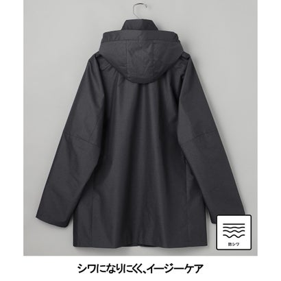 読めない気候に【防水/シワになりにくい】メランジジオメトリック フーデッドブルゾン_無地 （ネイビー系）｜詳細画像