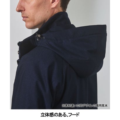 GOTAIRIKU フランス生まれの機能美【防水/シワになりにくい】スマファブ フーデッドブルゾン_無地 （ネイビー系8）｜詳細画像