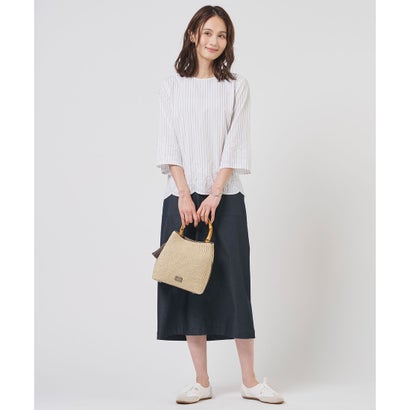 J.PRESS LADIES 【WEB限定カラーあり・2way】カゴバッグ （【WEB限定】アイボリー×ブラック系）｜詳細画像